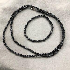 Vintage hematite necklace and bracelet